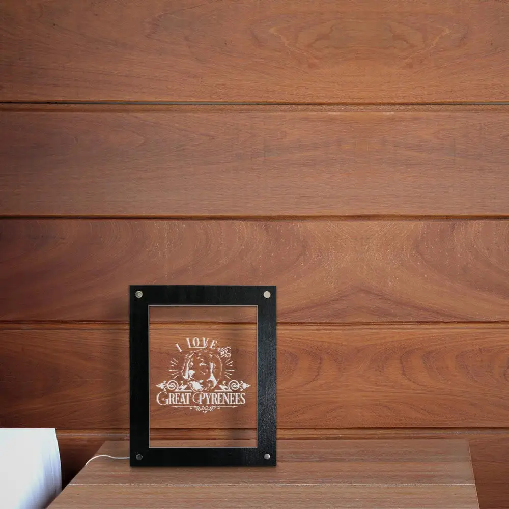 Светодиодная акриловая лампа с изображением щенка и собаки I Love my Great Pyrenean