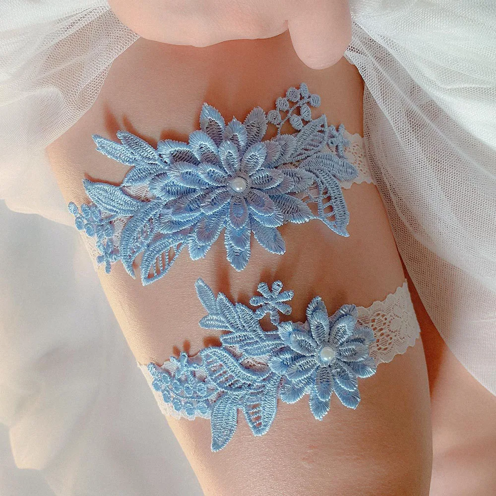 

K01 Sexy Lace Flower Wedding Garter Belt Bridal Cosplay Fashion Stocking Ring Wedding Garters for Bride Dress