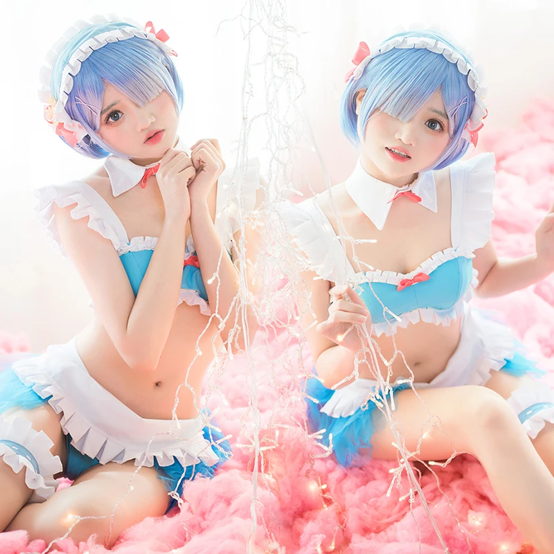 

Rem Ram Swimwear Set Cosplay Re Life In A Different World From Zero Cosplay Set Costume For Lolita Rem Ram Cos Harujuku