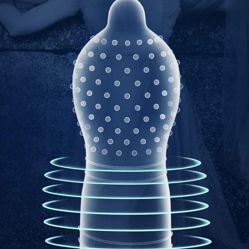 Удовольствие более 10 шт. 3D презервативы с нитями нитки Талия Спайк для полового