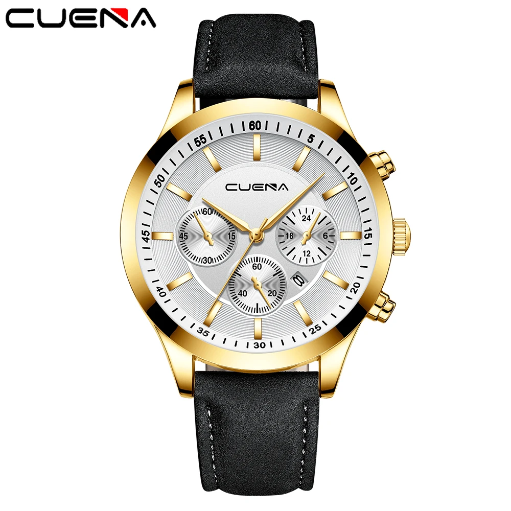 Часы наручные мужские с кожаным ремешком Модные Аналоговые Кварцевые спортивные