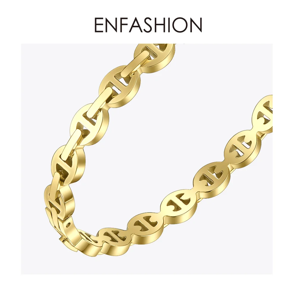 ENFASHION панковские геометрические полые браслеты-манжеты для женщин, золотой цвет, браслет из нержавеющей стали, модное ювелирное изделие, подарки B192058