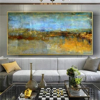 hand pained landacpe canvas oil painting wall art for living room home cuadros decor vintage painting art of lake view at dawn