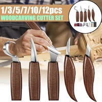 56791012pcs chisel woodworking cutter hand tool set wood carve knife diy peeling woodcarving spoon carving cutter