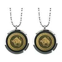 taurus stainless steel powerful lava zodiac quantum energy pendant necklace fashion jewelry men women best gift