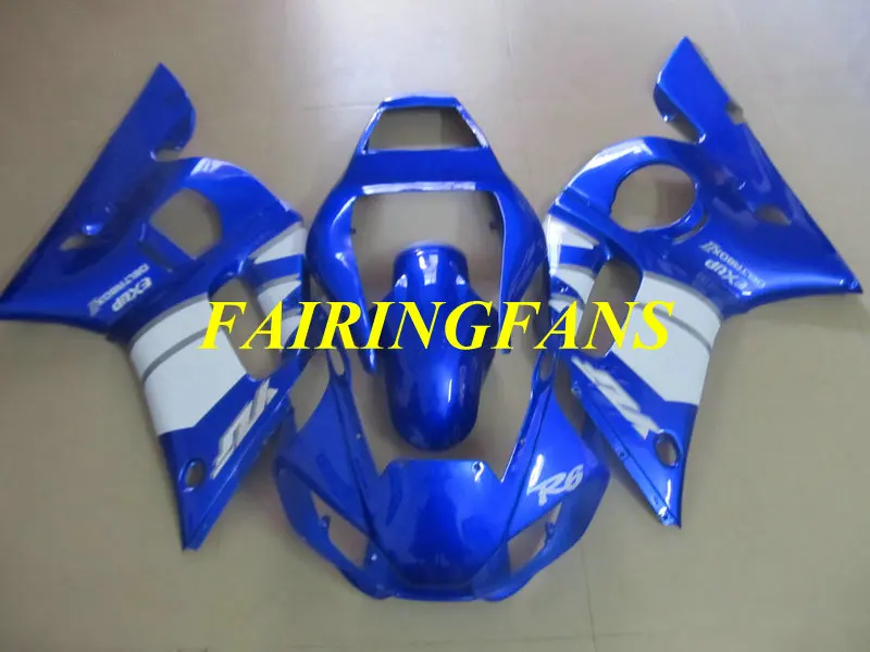 Мотоцикл обтекателя тела для YAMAHA YZFR6 98 99 00 01 02 YZF R6 YZF600 1998 2000 2002 синие белые