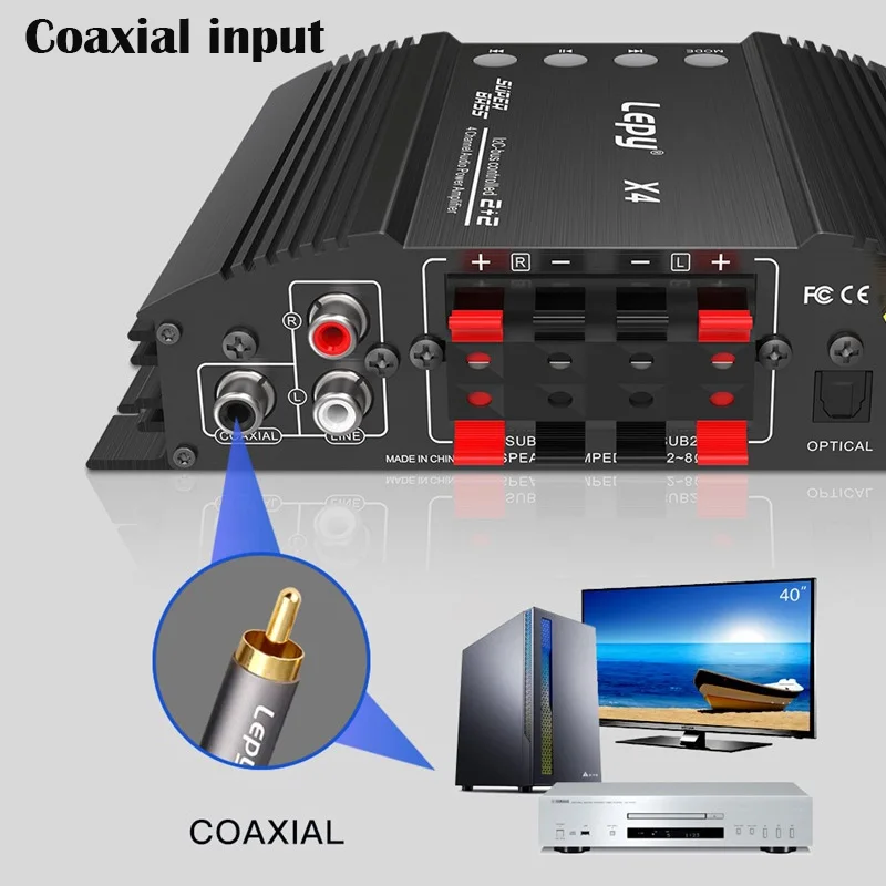 Najtaniej 5.0 HIFI Wzmacniacz Mocy Bluetooth, światłowód, Wejście Koncentryczne, 2.1 Wzmacniacz Audio Podwójny Subwoofer Wyjście, 4 Kanały Kup 5.0 HIFI Wzmacniacz Mocy Bluetooth, światłowód, Wejście Koncentryczne, 2.1 Wzmacniacz Audio Podwójny Subwoofer Wyjście, 4 Kanały