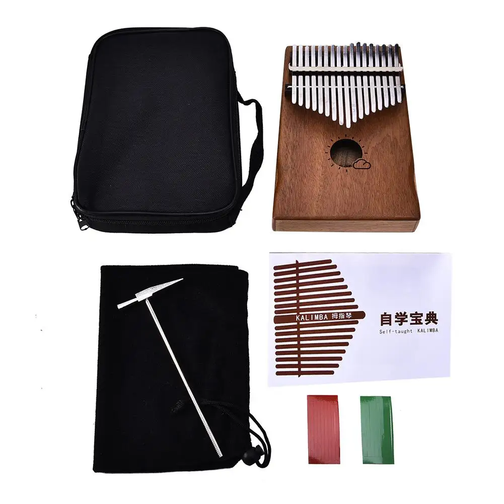 

Protable Piano 17 Keys Kalimba Thumb Piano Made By Single Board High-Quality Wood Mahogany Body Musical Instrument
