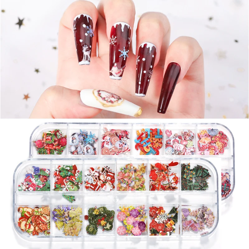 

LEAMX Nail Art Decoration Wood Pulp Board Butterfly Flower Flower Leaf Christmas Sticker 3D Nail Art Design Nail Art Accessories