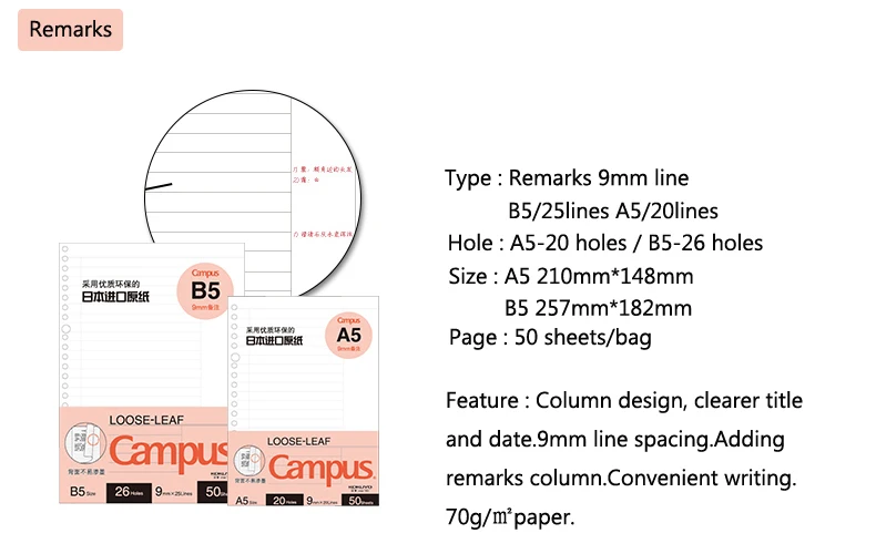 japan KOKUYO Macaron note book loose leaf inner core A5 B5 notebook diary plan binder office school supplies ring binder