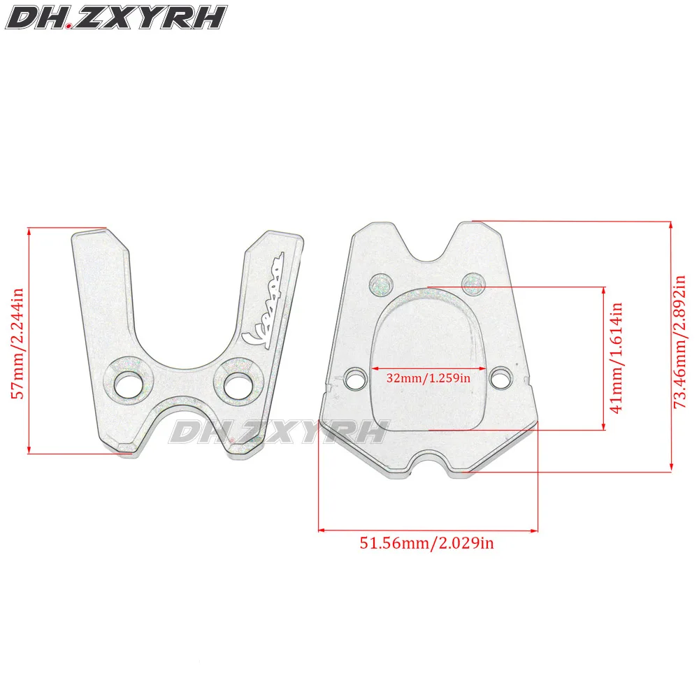 Опора для мотоцикла с ЧПУ Alunimun боковая опора ног увеличивающая опорная пластина