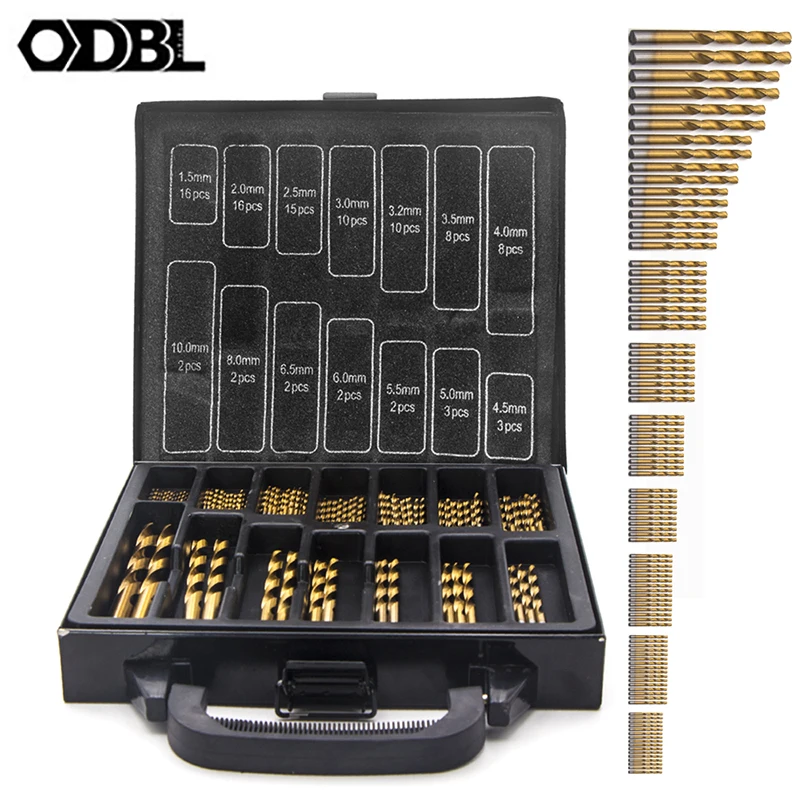 

99Pcs Titanium HSS Drill Bits 1.5mm-10mm Coated Stainless Steel High Speed Drill Bit Set For Electric Drill Drilling Machine