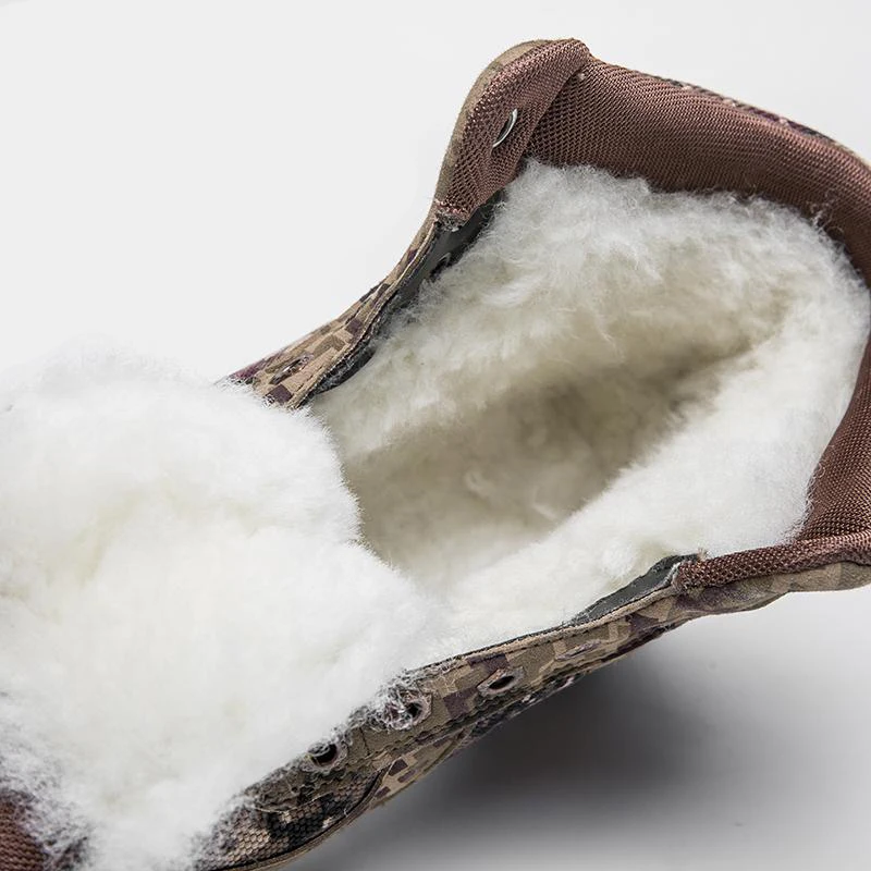 Мужские Зимние ботильоны из шерсти водонепроницаемые Нескользящие камуфляжные