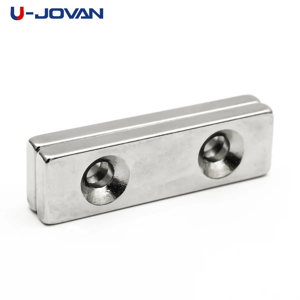 U-JOVAN 2 шт. 40x12x4 мм двойной 4 блок отверстий потайной неодимовый магнит 40*12*4-4-4 мощные