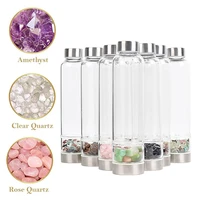 2021 super natural quartz crystal water bottle gemstone energy water bottle for making crystal infused gemwater gift