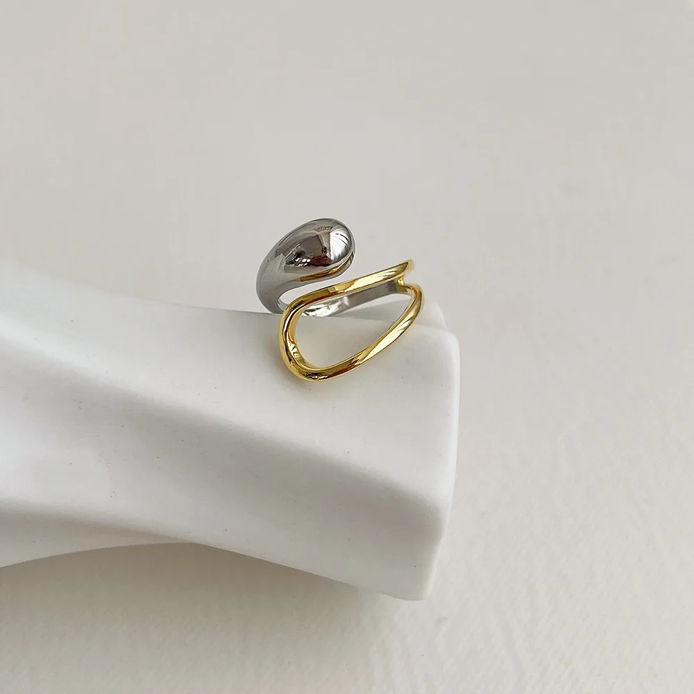 Минималистичные золотые и серебряные разноцветные кольца s-образной формы
