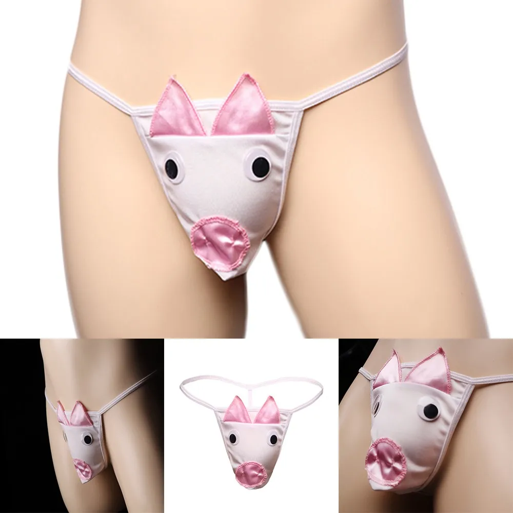 

Sexy Men's Underwea Low-Waist T-back Briefs Flying Piggy Creative Men Thongs Hollow Erotic Temptation Male G-string Lingerie