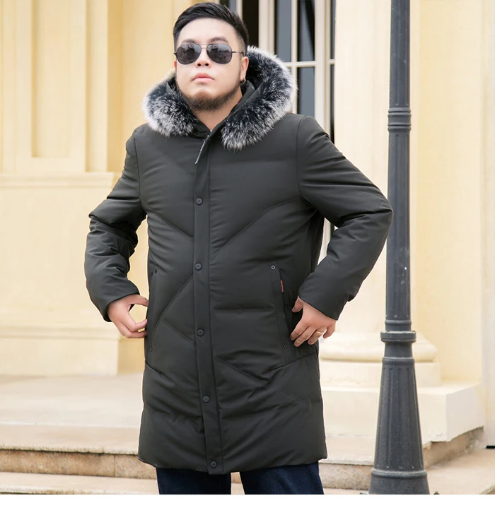 Плюс Размеры 5XL 6XL 7XL осень-зима пуховик Для Мужчин's Куртка–пуховик на 90% белом утином пуху Для Мужчин's Parker теплая куртка-пуховик