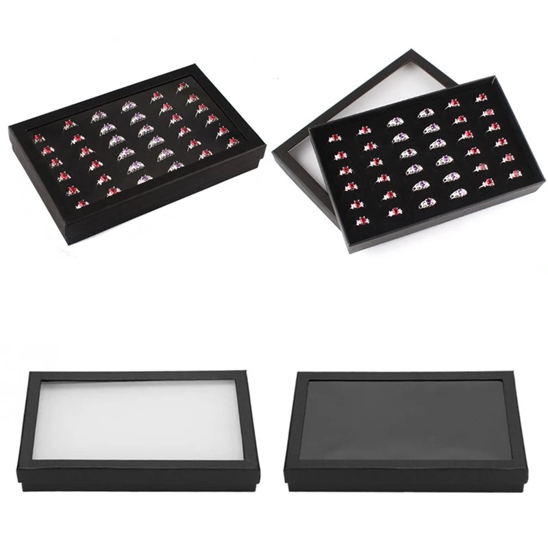 36 ячеек флокирующий держатель для ювелирных изделий коробка хранения