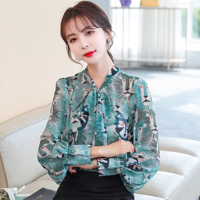 2021 Brand New Women Fashion Blouse Bowtie Collar Batwing Sleeve Loose Chiffon Shirt Plus Size Tops Blusa S-XXL | Женская одежда