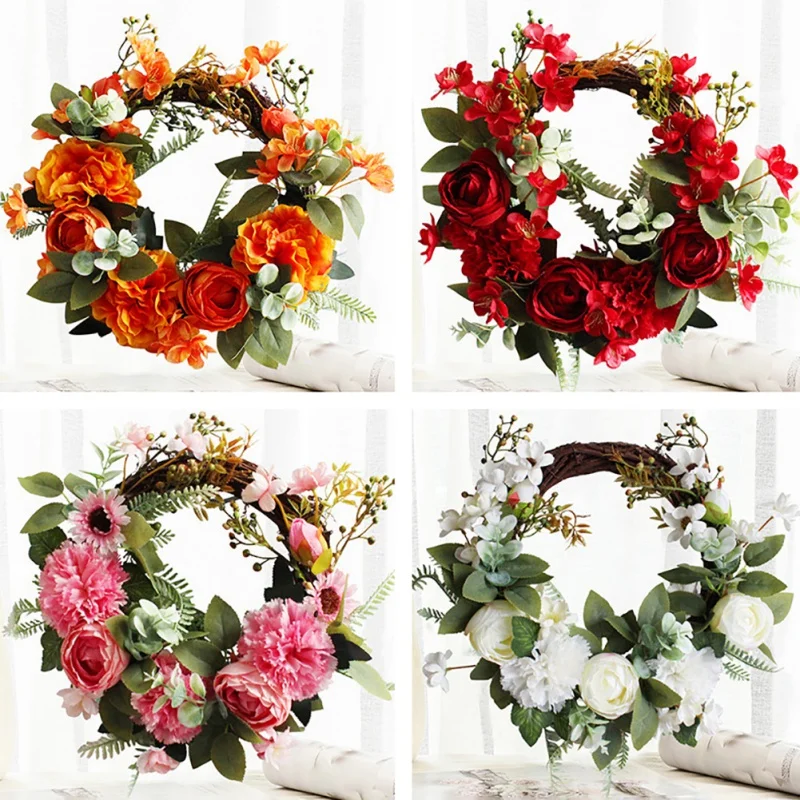 

Искусственный симуляция венка пион Свадебные навешивания двери лес Системы венок двери украшения праздничного украшения окна