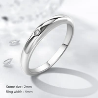 925 sterling silver female sweet ring finger white zircon light smooth excellent thin rings for woman girl wedding jewelry rings