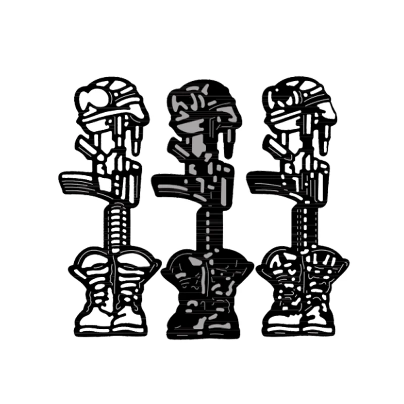 

Soldier Cap Gun Shoes Metal Cutting Dies Scrapbooking DIY Card Photo Album Making Crafts Embossing Stencil New Die Cuts 2021