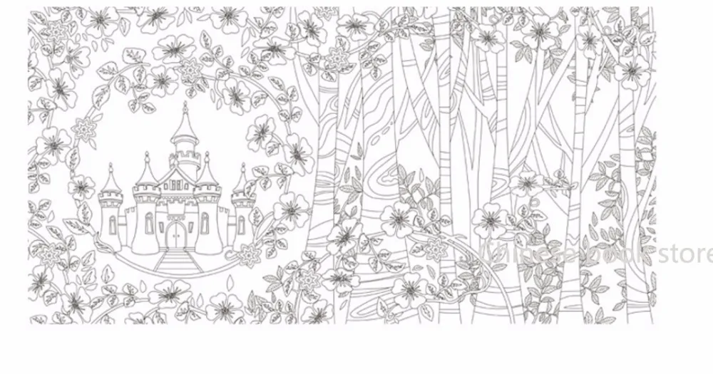 Книга-раскраска для взрослых Elven Forest Тайная садовая раскраска стиль снятие