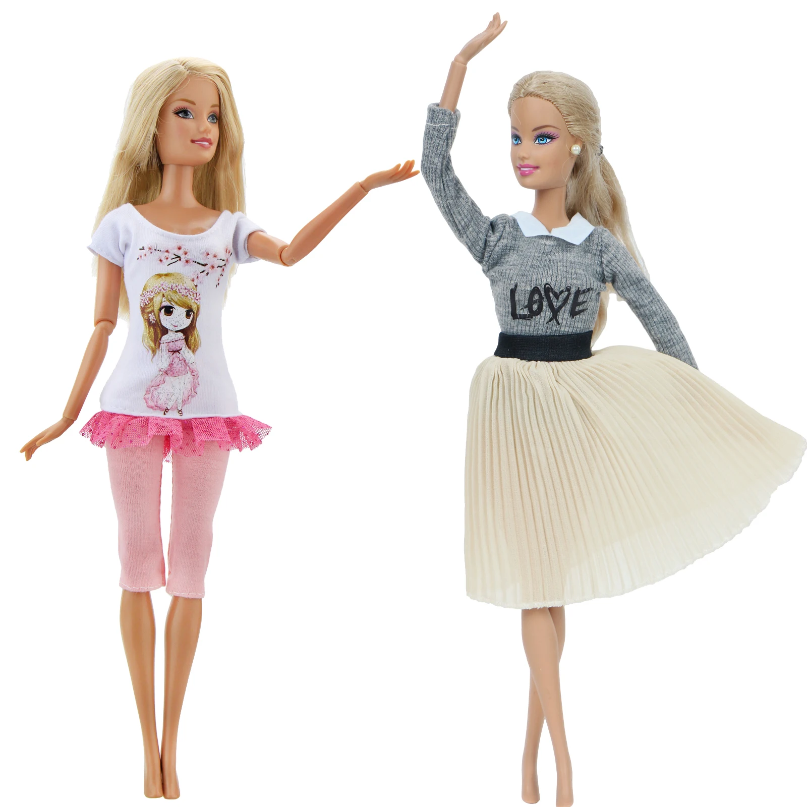 2 шт./лот Кукольное платье ручной работы для куклы Барби повседневная одежда