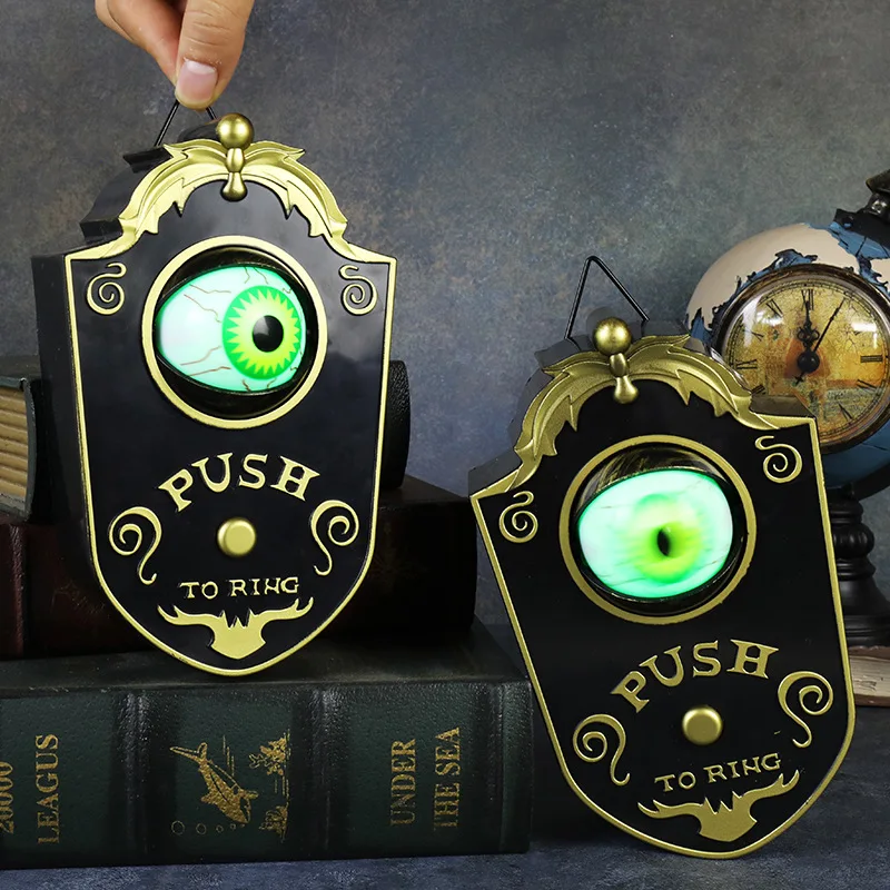 

Halloween One-eyed Doorbell Decoration LED Electric Luminous Sounding Eyeball Doorbell Bar Secret Room Tricky Props 2021