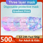 Маска медицинская 3-слойная с принтом звезд для детей и взрослых, одноразовая хирургическая, для гигиены детей и взрослых, с петлями для ушей, быстрая доставка