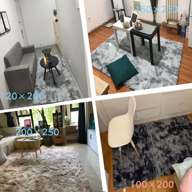 Mcao Гостиная ПЛЮШЕВЫЕ ЛОХМАТЫЙ ковер Ультра мягкий современный уголок тонкая