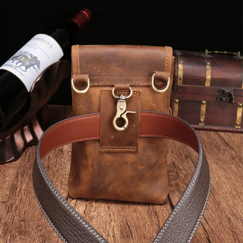Поясная Сумка из натуральной кожи для мужчин забавные винтажные мужские