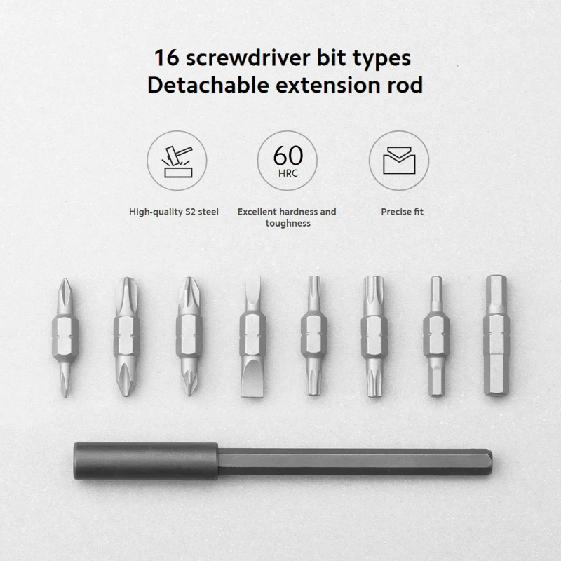 

Xiaomi Mijia Screwdriver 16-in-1 Ratchet Screwdriver S2 alloy steel bits 20 Nm Torx Cross DIY Repair Tools Global Version