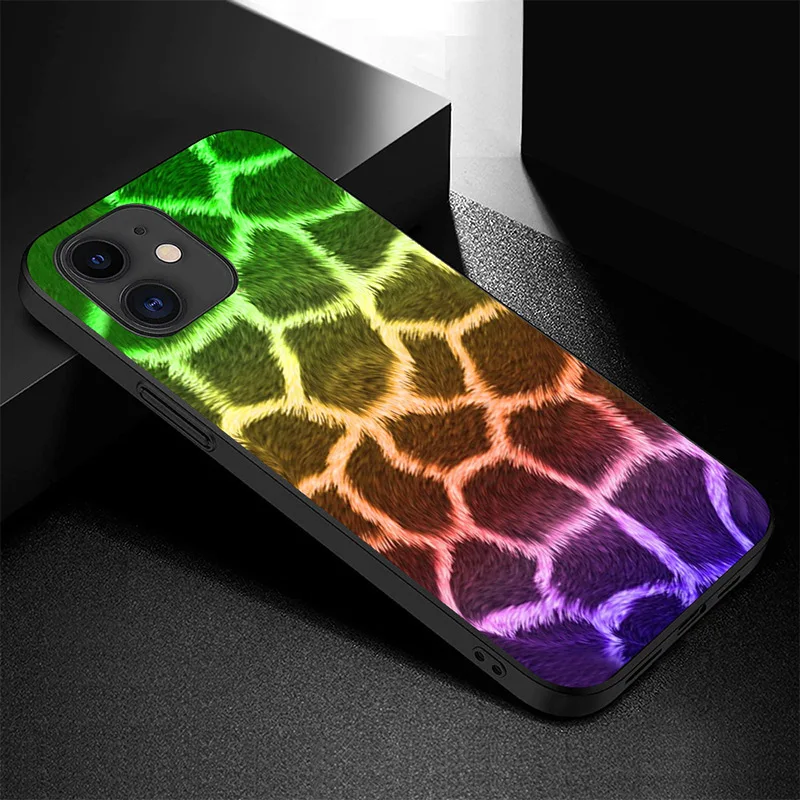 Градиентный леопардовый чехол для iPhone 12 11 Pro Max XS X XR 7/8 Plus роскошный мягкий