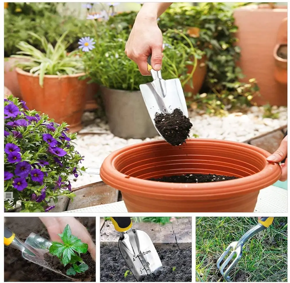 Мастерок для пересадки из литого алюминия Набор садовых инструментов 3 шт. 12