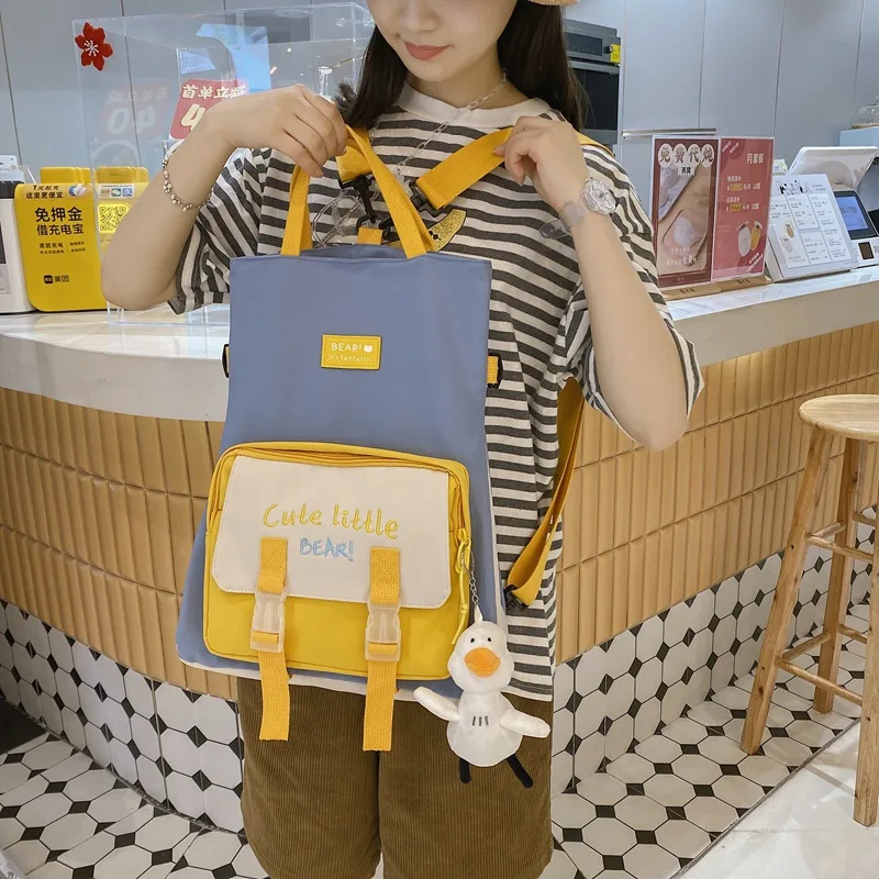 

Preppy kawaii Backpack Women Waterproof Candy Colors large capacity Fancy High School Bags for Teenage Girl Cute Travel Rucksack