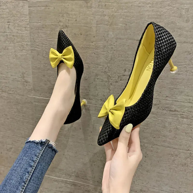 Женские милые зеленые туфли без застежек на высоком каблуке женские