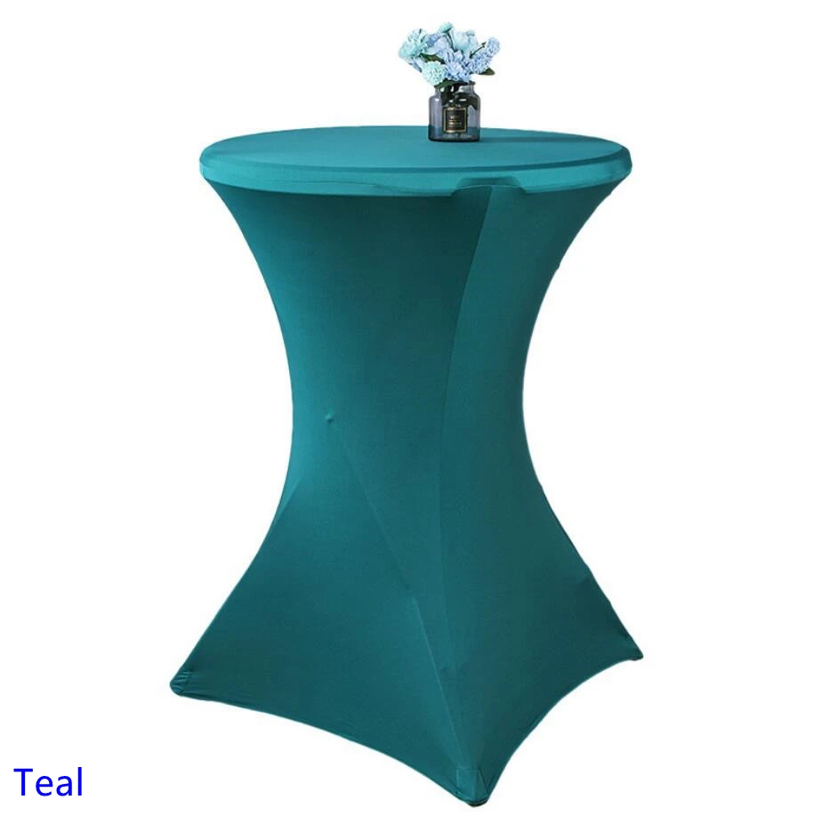 Teal цвет чехол для стола из спандекса Коктейльная скатерть лайкра высокий бар