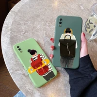 for xiaomi mi redmi 6 6a 6 pro 7 7a 8 8a casing with couple pattern back cover anti falling silica gel case