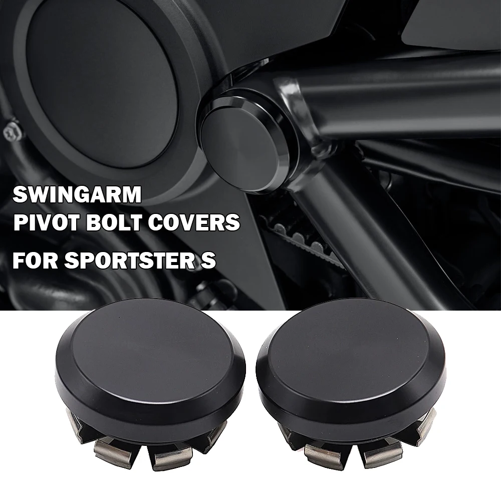 

Motorcycle Accessories Swingarm Pivot Bolt Covers for Sportster S 1250 2021 2022 Protection Guards CNC Aluminum Black 1 Pair