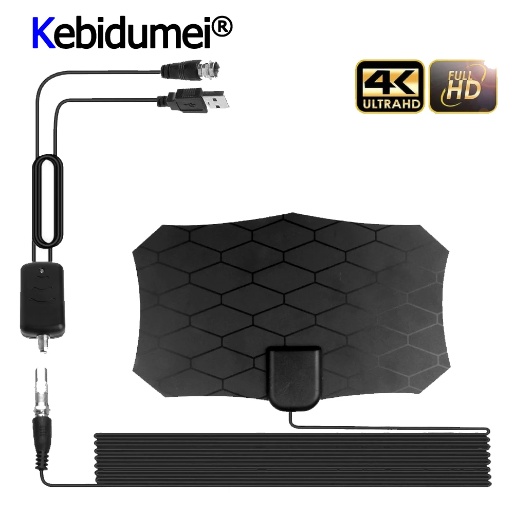 Усилитель антенны 80 миль цифровой ТВ усилитель сигнала 28 дБ 1080P HDTV для внутренней