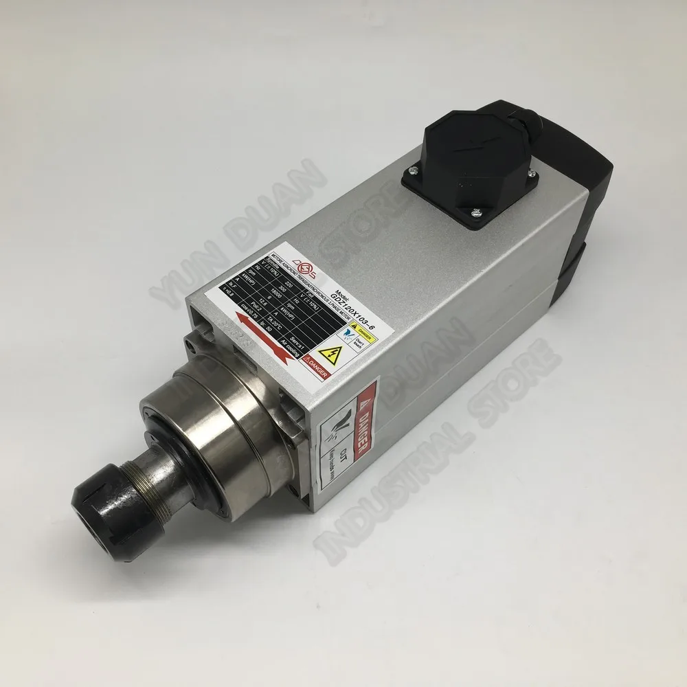 6KW 8hp 220V 18000RPM ER32 квадратный AC шпиндель двигатель вентилятор с воздушным
