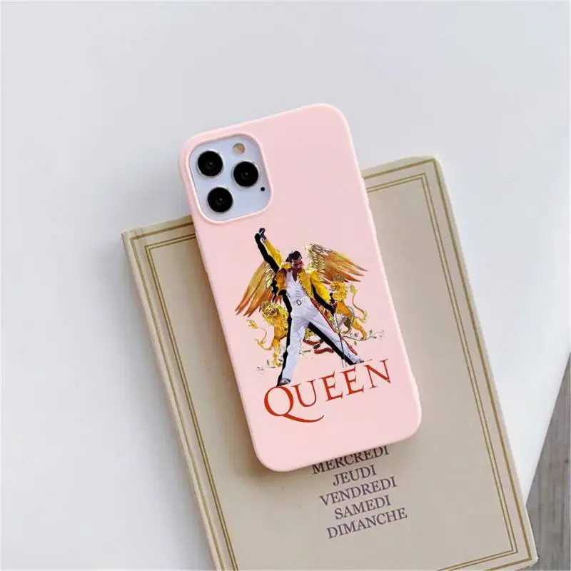 

Freddie Mercury Queen band Phone Case Candy Color for iPhone 6 6S 7 8 11 12 XS X SE 2020 XR mini pro Plus MAX funda