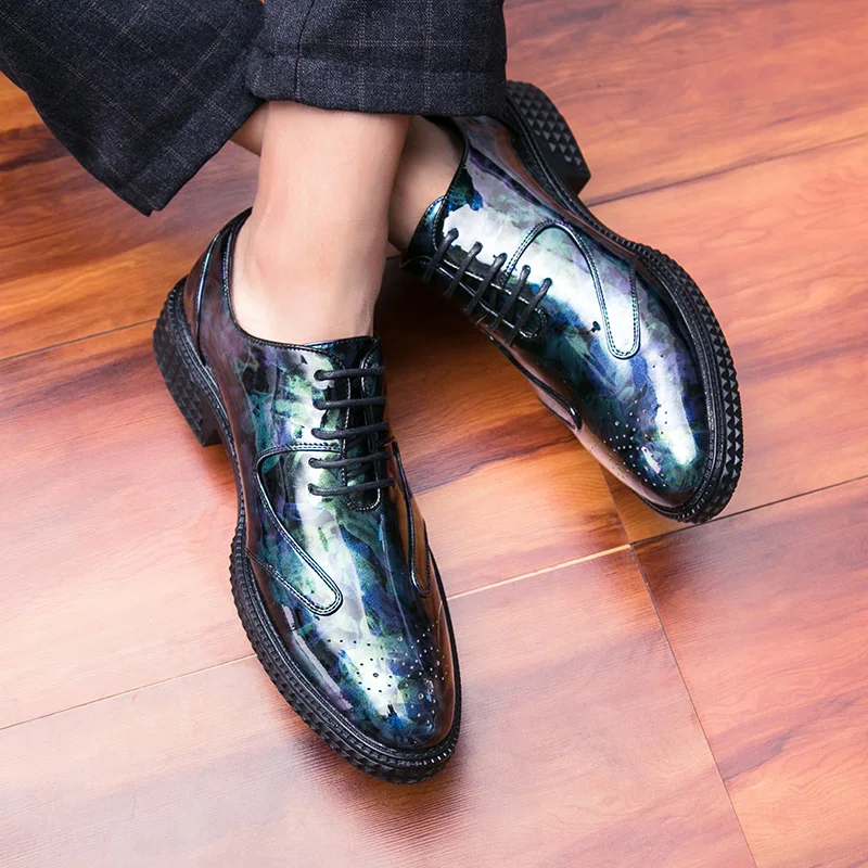 Туфли мужские на толстой подошве весна-осень-зима | Обувь