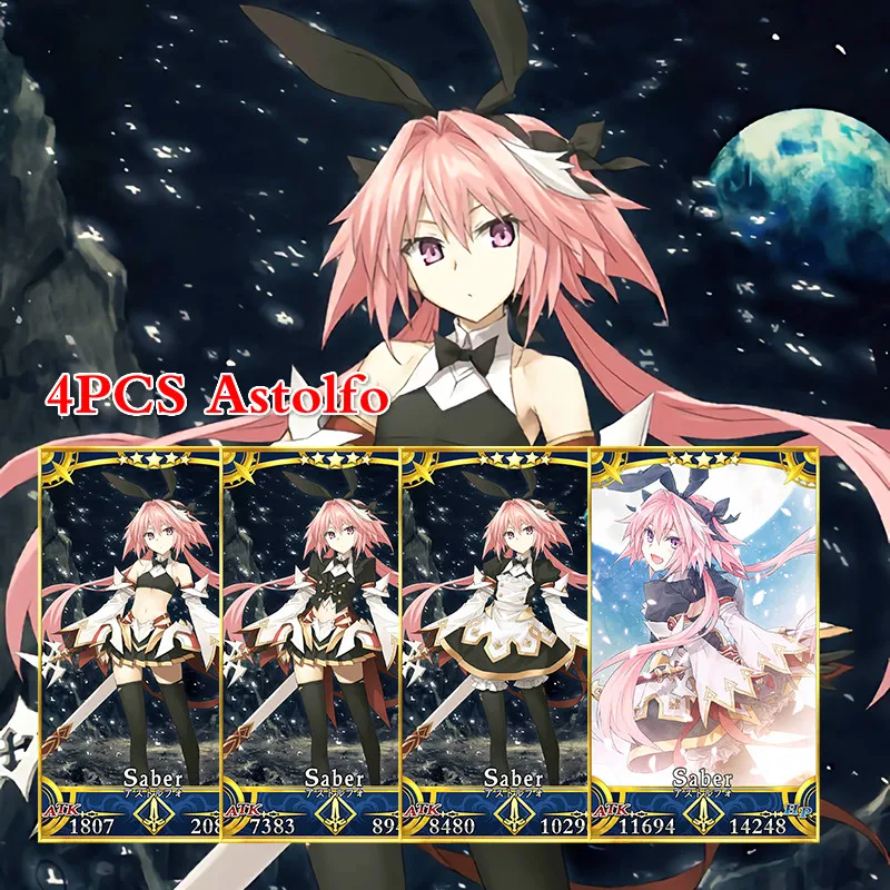 4pcs Astolfo Fate/Grand Order FGO Игрушки Хобби Коллекционные игры Коллекция аниме-открытки - Цвет: 4pcs Astolfo