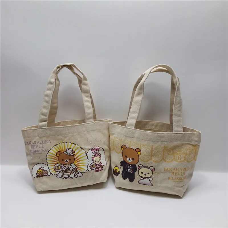 Новые Kawaii мультфильм Rilakkuma детские маленькие холщовые сумки женские для обеда