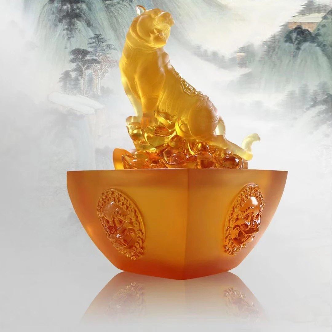 

Креативный симпатичный подарок с изображением года тигра, роскошная копилка, домашний и офисный декор, коробка для экономии, Хрустальная ми...