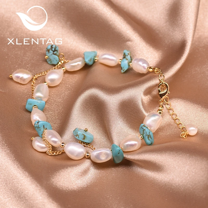 XlentAg дизайнерский натуральный небесно-голубой камень белый барочный жемчуг