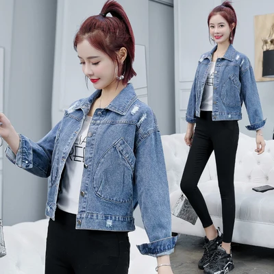 Женская джинсовая куртка ZQLZ осенняя с вышивкой большого размера 3XL|Женские